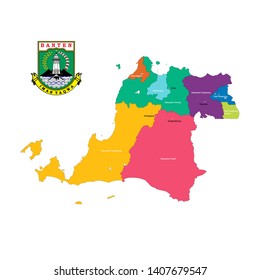 Colored vector maps and logos in the province of Banten