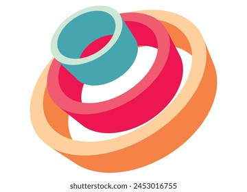 Colored vector pattern in industrial style. Striped vector background made of abstract rings