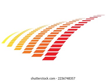 Colored vector pattern on a white background. Abstract curved stripes from pixels. Sticker for vehicles, trucks, bodies, cabins, toys,
clothes. Modern vector background.