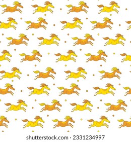 Colored vector pattern of a running horse