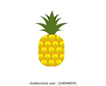 Colored vector pineapple fruit images suitable for food product designs and illustrative images of articles about food health and vitamins contained in the fruit

