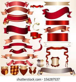 Colored vector ribbons set for your festive  design