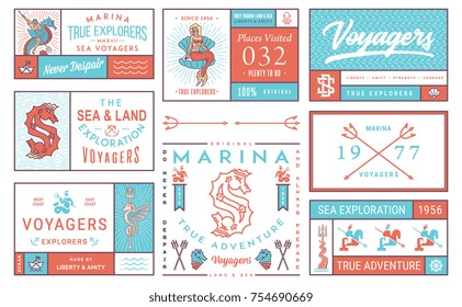 Colored Vector Sea Badges vol. 2 for any use