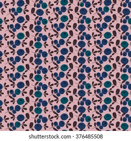 colored vector seamless pattern with blueberries, for the design of the fabric, wallpaper, wrapper.