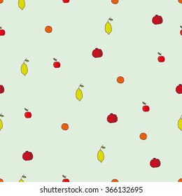 colored vector seamless pattern with fruits for your design