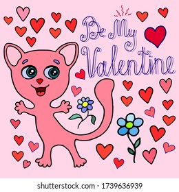 colored vector set collection be my valentine text