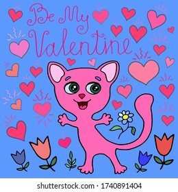 colored vector set collection be my valentine text