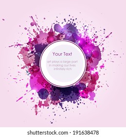 Colored vector splashes in abstract shape