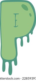 Colored vectorized slimy letter P