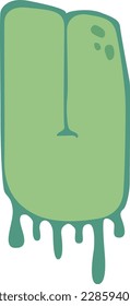 Colored vectorized slimy letter U 