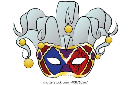 Colored venetian mask
