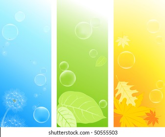 colored vertical nature backgrounds with soap bubbles