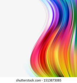 Colored vertical stream acrylic paint Abstract vector background