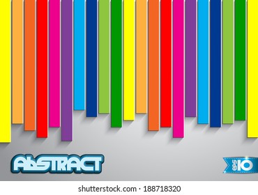 Colored vertical stripes of paper
