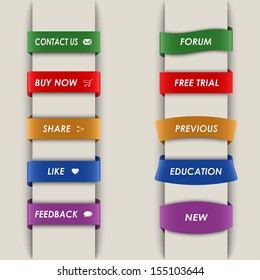 Colored vertical web bookmarks background