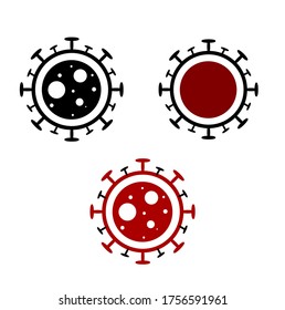 Colored vibrant virus icons. Circle virus icons. Vector illustration.