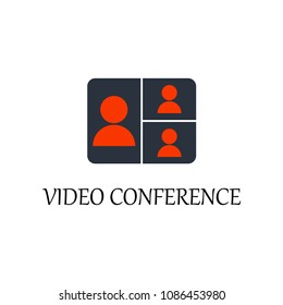 colored video conference icon. Element of web icon for mobile concept and web apps. Detailed colored video conference icon can be used for web and mobile. Premium icon on white background