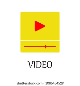 colored video player icon. Element of web icon for mobile concept and web apps. Detailed colored video player icon can be used for web and mobile. Premium icon on white background
