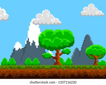 Colored videogame stage image. Vector illustration design