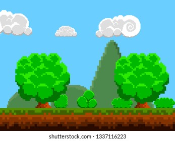 Colored videogame stage image. Vector illustration design