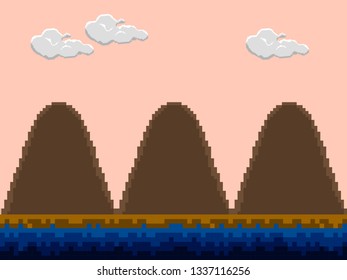 Colored videogame stage image. Vector illustration design