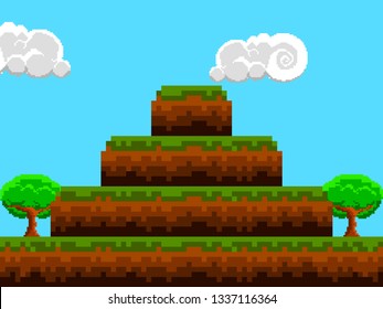 Colored videogame stage image. Vector illustration design