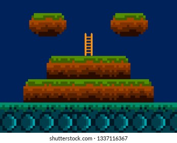 Colored videogame stage image. Vector illustration design