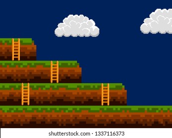 Colored videogame stage image. Vector illustration design