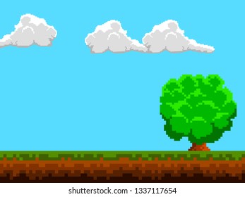 Colored videogame stage image. Vector illustration design