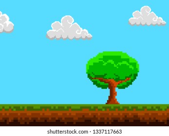 Colored videogame stage image. Vector illustration design
