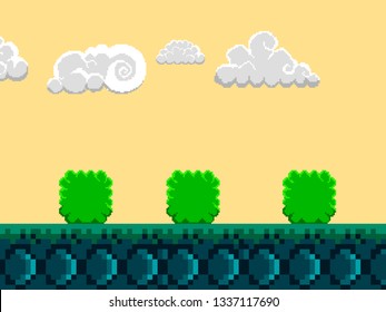 Colored videogame stage image. Vector illustration design