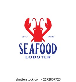 colored vintage flat lobster seafood logo design vector graphic symbol icon illustration creative idea