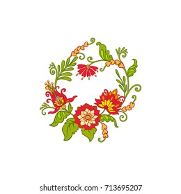 Colored vintage flowers bouquet or pattern 
