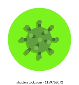 colored virus in green badge icon. Element of science and laboratory for mobile concept and web apps. Detailed virus icon