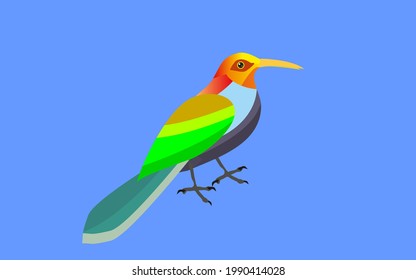 Colored vivid bird vector illustration