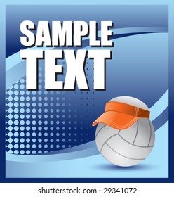 colored volleyball with visor advertisement