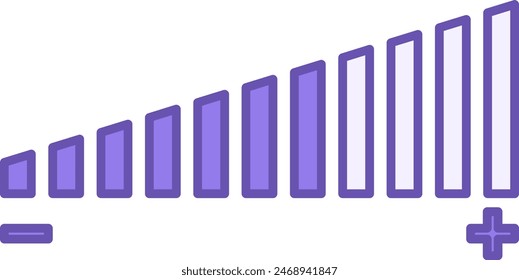 Colored Volume Icon. Volume Dynamics Vector Icon. Plus and Minus Sound Volume. Video and Social Networks Concept