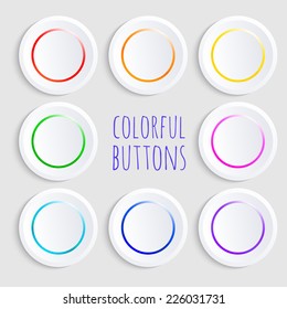 colored volumetric buttons with shadows