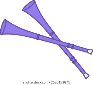 Colored Vuvuzela Trumpet Icon. Vector Icon. Trumpet Horn. Used in Football Matches. Brazilian Carnival Concept
