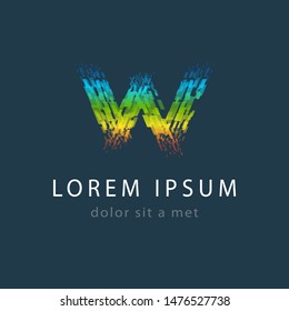 Colored W letter logo design. Abstract icon for your company