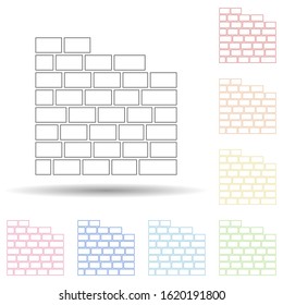 Colored wall in multi color style icon. Simple thin line, outline vector of web icons for ui and ux, website or mobile application