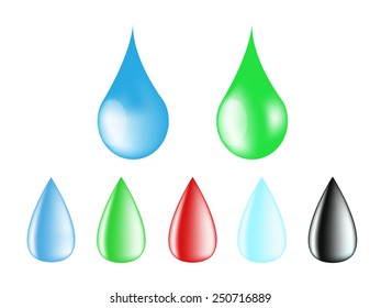 Colored water drop set