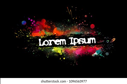 Colored watercolor abstraction from paint stains. Vector