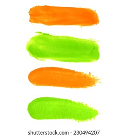  Colored watercolor brush strokes. Vector illustration