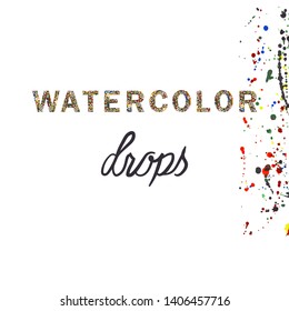 colored watercolor drops vector illustration