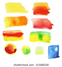 Colored watercolor spots
