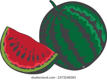 Colored watermelon images for design needs