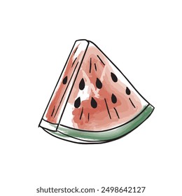 colored watermelon slice vector illustration
