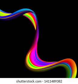 
Colored wave Abstract wave background on black background