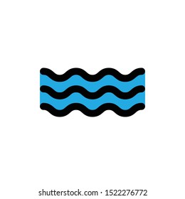 Colored wave line vector single icon